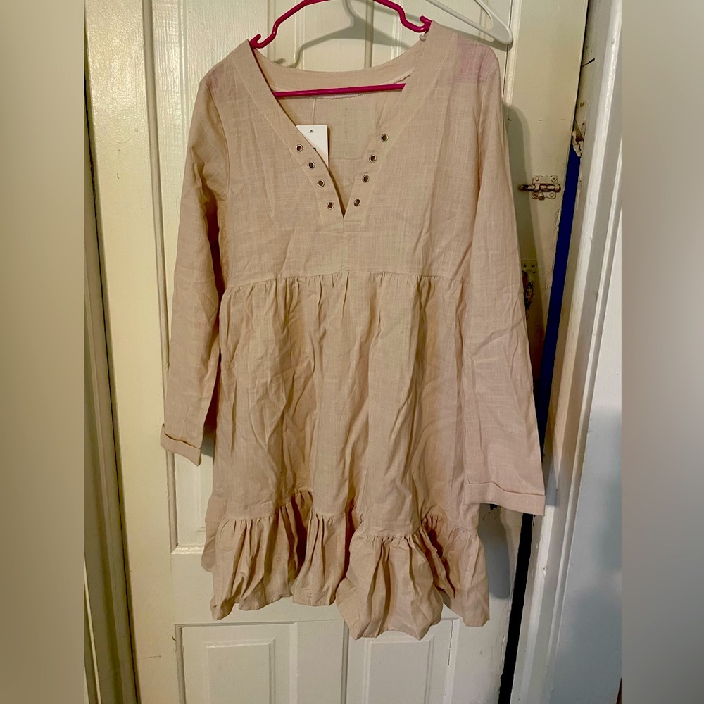 Tan maternity dress